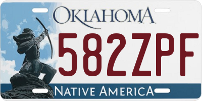 OK license plate 582ZPF