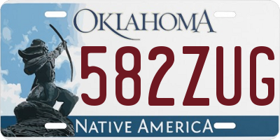 OK license plate 582ZUG