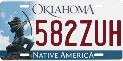 OK license plate 582ZUH