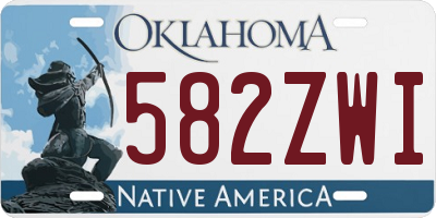 OK license plate 582ZWI