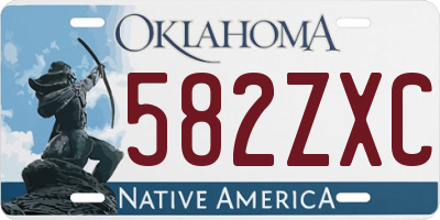 OK license plate 582ZXC