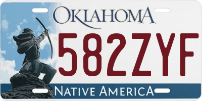 OK license plate 582ZYF
