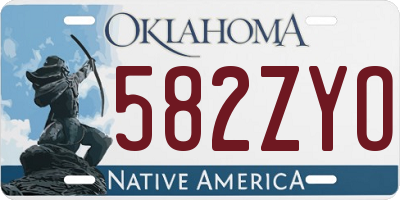 OK license plate 582ZYO