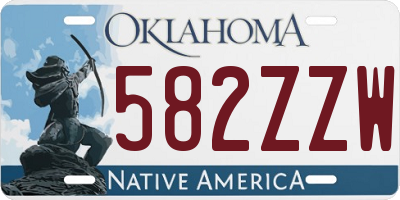 OK license plate 582ZZW