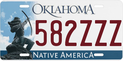 OK license plate 582ZZZ