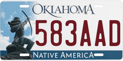 OK license plate 583AAD