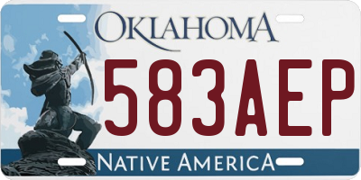OK license plate 583AEP