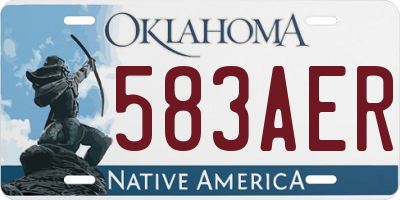 OK license plate 583AER