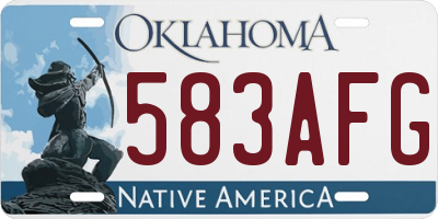 OK license plate 583AFG