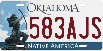 OK license plate 583AJS