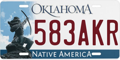 OK license plate 583AKR