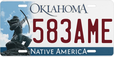 OK license plate 583AME