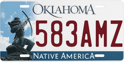 OK license plate 583AMZ