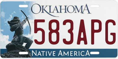 OK license plate 583APG