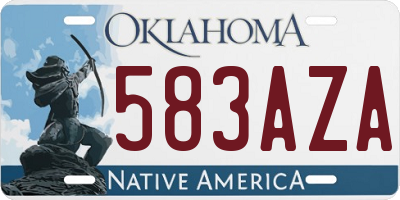 OK license plate 583AZA