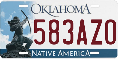 OK license plate 583AZO