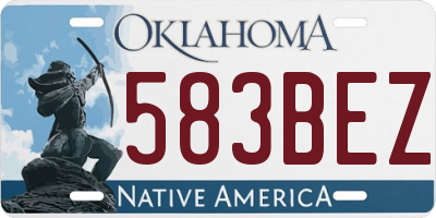 OK license plate 583BEZ