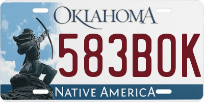 OK license plate 583BOK