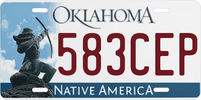 OK license plate 583CEP