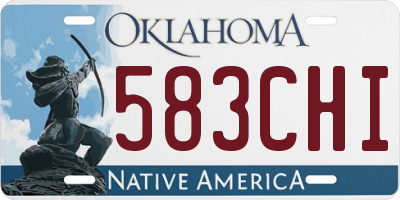 OK license plate 583CHI