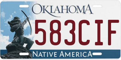 OK license plate 583CIF