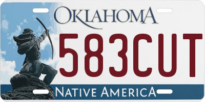 OK license plate 583CUT