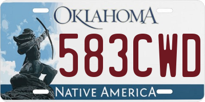 OK license plate 583CWD
