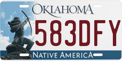 OK license plate 583DFY