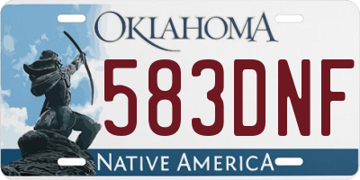 OK license plate 583DNF