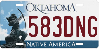 OK license plate 583DNG