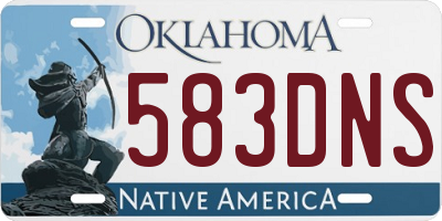 OK license plate 583DNS