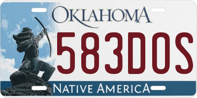 OK license plate 583DOS