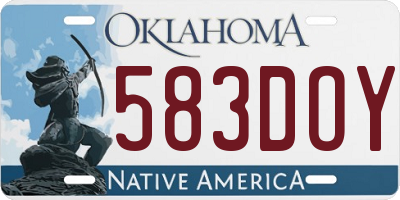 OK license plate 583DOY