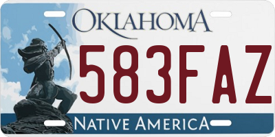 OK license plate 583FAZ