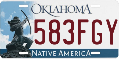OK license plate 583FGY