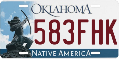 OK license plate 583FHK