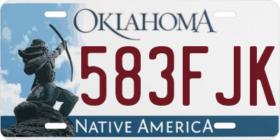 OK license plate 583FJK