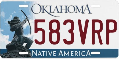 OK license plate 583VRP
