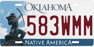 OK license plate 583WMM