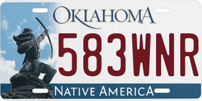 OK license plate 583WNR