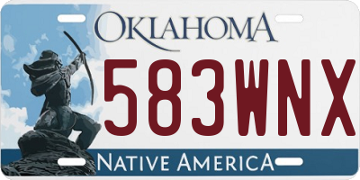 OK license plate 583WNX