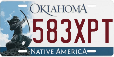 OK license plate 583XPT