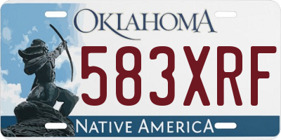 OK license plate 583XRF