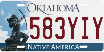 OK license plate 583YIY