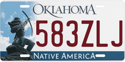 OK license plate 583ZLJ