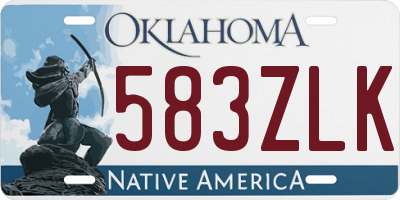 OK license plate 583ZLK