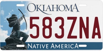 OK license plate 583ZNA