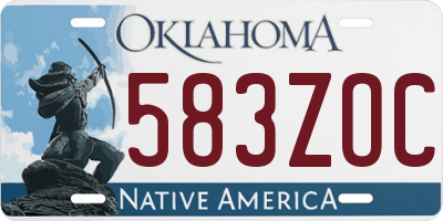 OK license plate 583ZOC