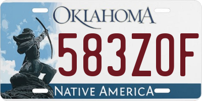 OK license plate 583ZOF