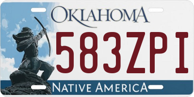 OK license plate 583ZPI